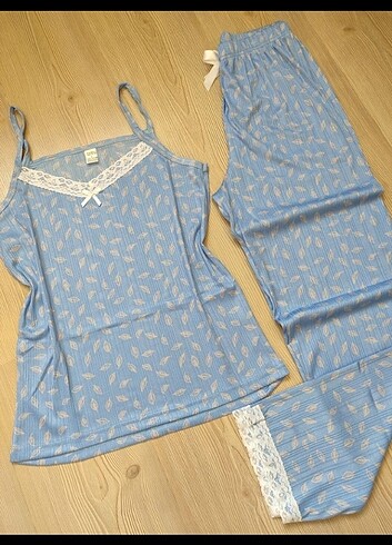 xl Beden mavi Renk İp askılı bayan pijama takimi