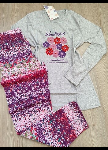 xxl Beden çeşitli Renk Uzun kollu pijama takimi