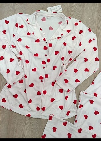 48 Beden beyaz Renk Bayan uzun kollu pijama takimi