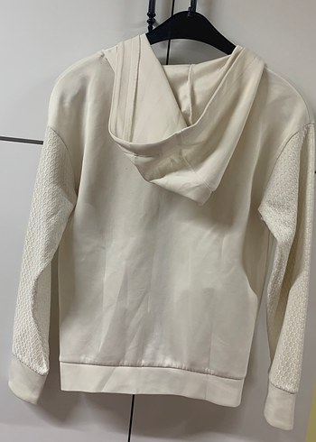 Kadın Beyaz Fermuarlı Spor Ceket - Görsel 3