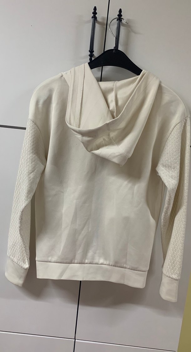 Kadın Beyaz Fermuarlı Spor Ceket - Görsel 3