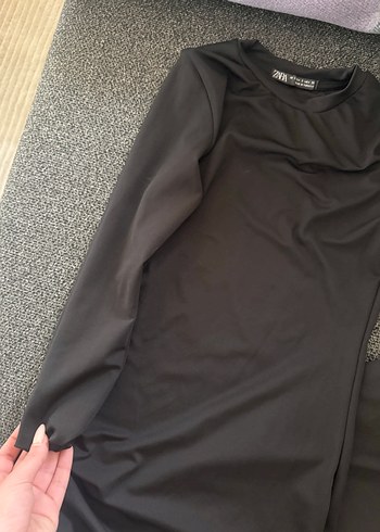 Siyah Uzun Kollu Kadın Elbise - Görsel 2