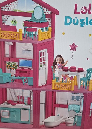 Lola'nın Düşler Evi. Renkli Pembe Oyuncak Bebek Evi - Görsel 3
