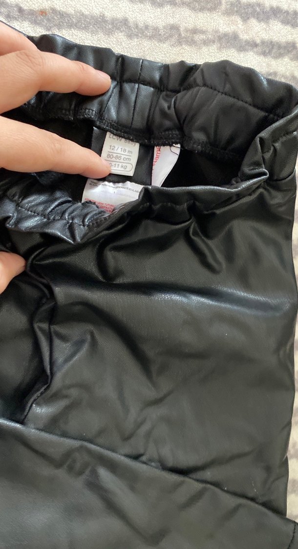 Siyah Deri bebek  2li Pantolon - Görsel 4