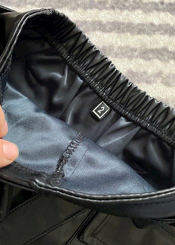 Kız bebek 2li etek Tokalı Siyah Deri Mini Şort - Görsel 6