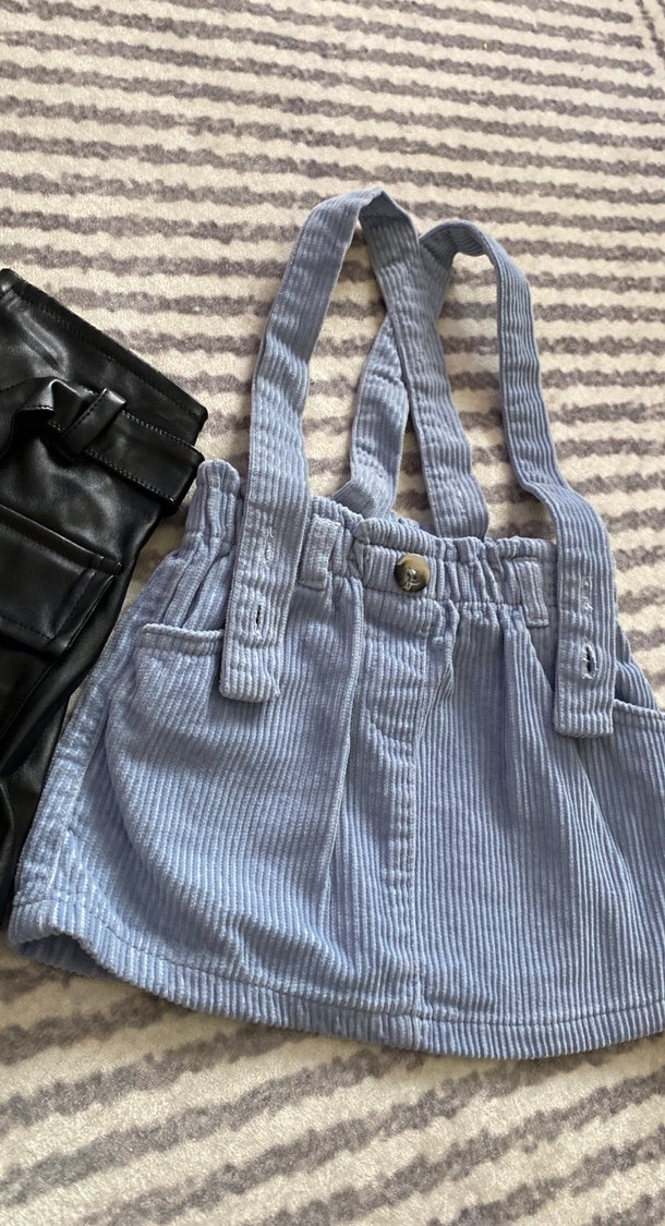 Kız bebek 2li etek Tokalı Siyah Deri Mini Şort - Görsel 3