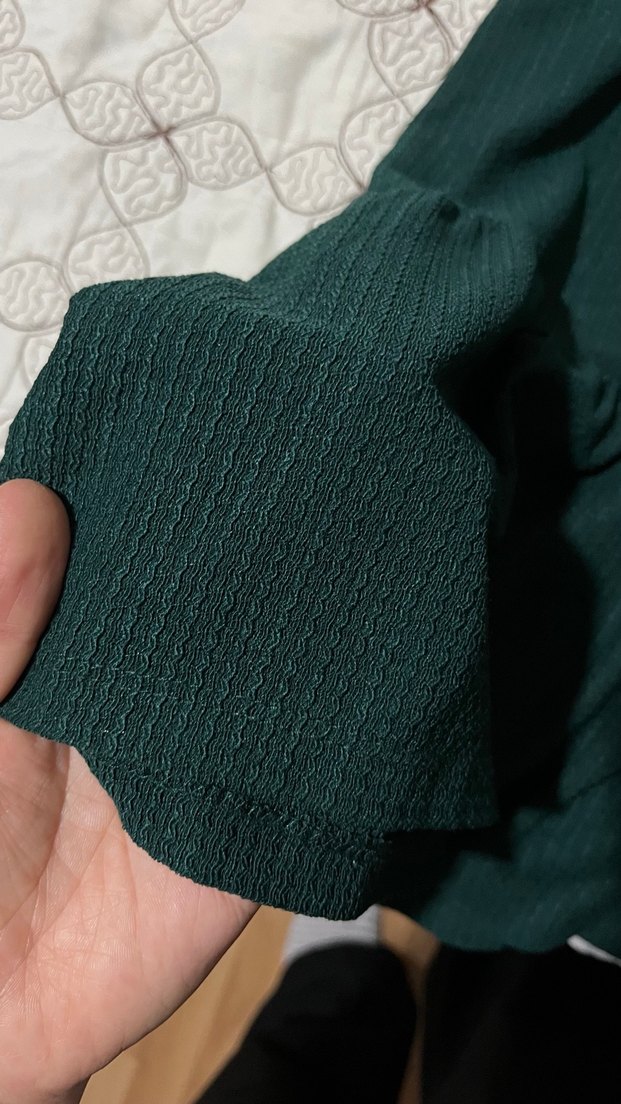 Yeşil Midi Renkli Salaş Elbise - Görsel 3