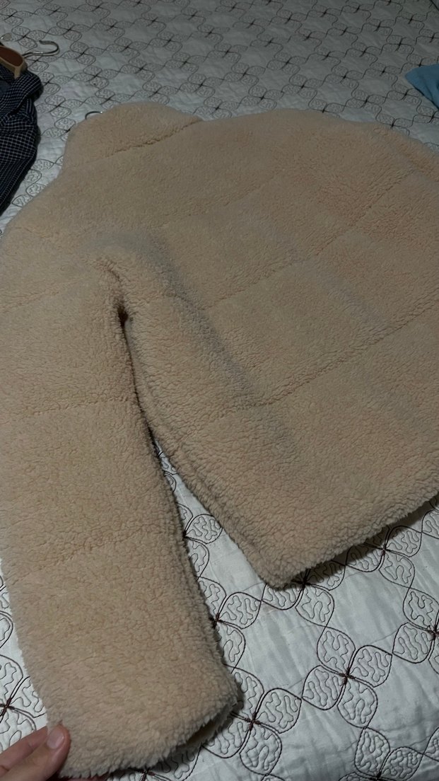 Kadın Bej Kısa Peluş Ceket - Görsel 3