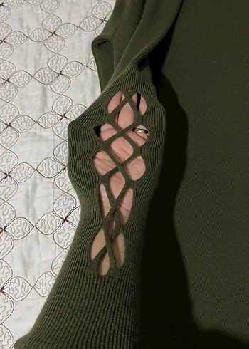 Uzun Kollu Siyah triko Kadın Elbise - Görsel 3