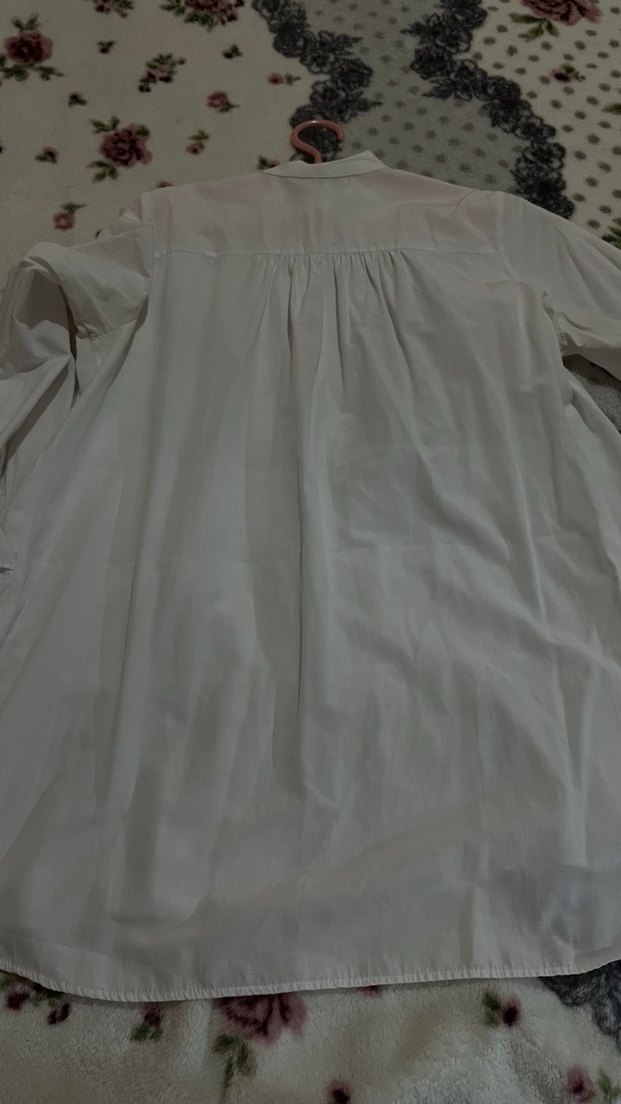 Kadın Beyaz Pamuklu Fırfırlı Mini Bluz - Görsel 4