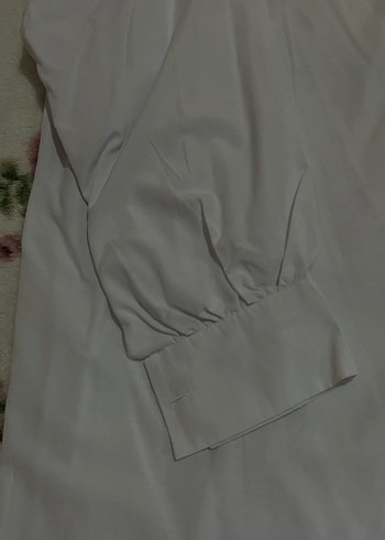 Pamuklu Beyaz Düğmeli Kadın Gömlek - Görsel 2