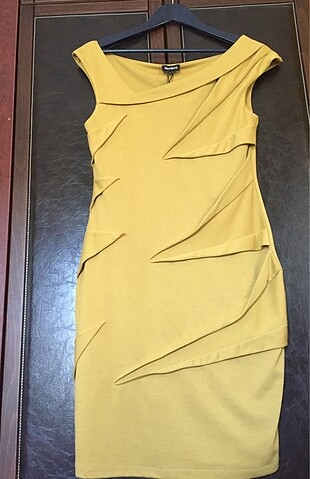 #Network Hardal Sarısı Abiye Elbise