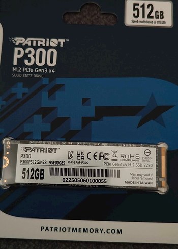 Patriot P300 512GB M.2 PCIe Gen3x4 SSD