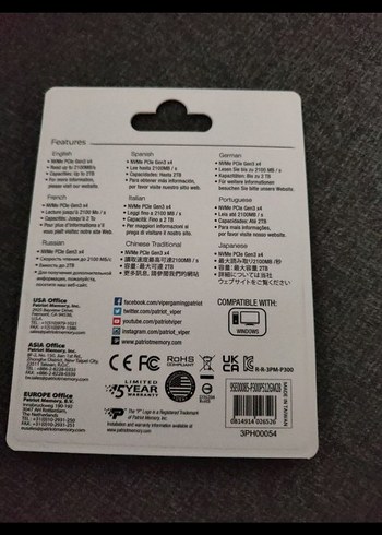 Diğer Patriot P300 512GB M.2 PCIe Gen3x4 SSD