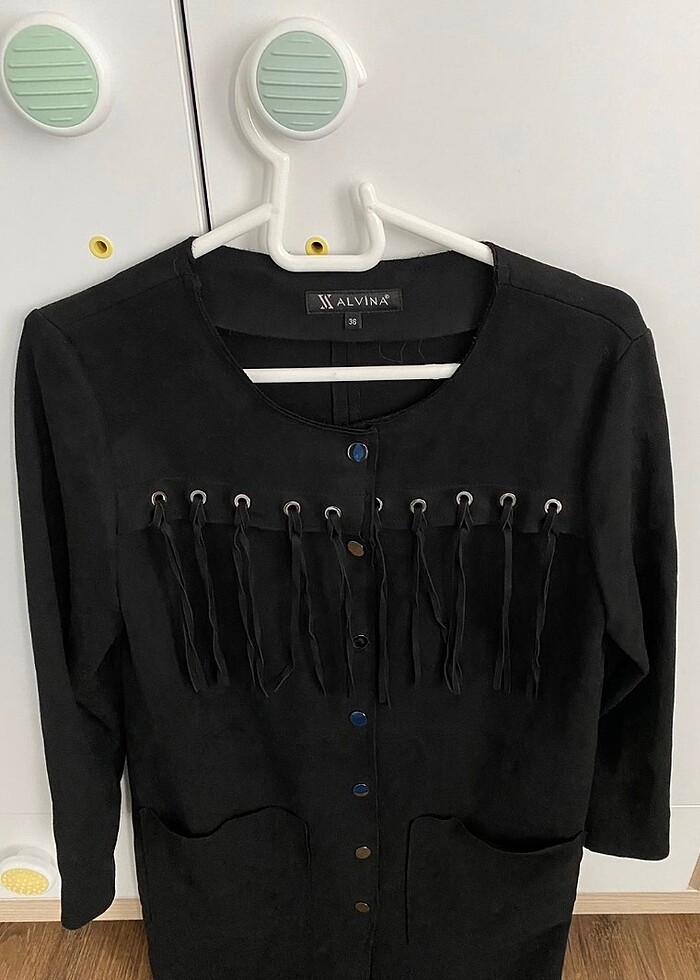 Alvina süet trençkot kap ceket - Görsel 2