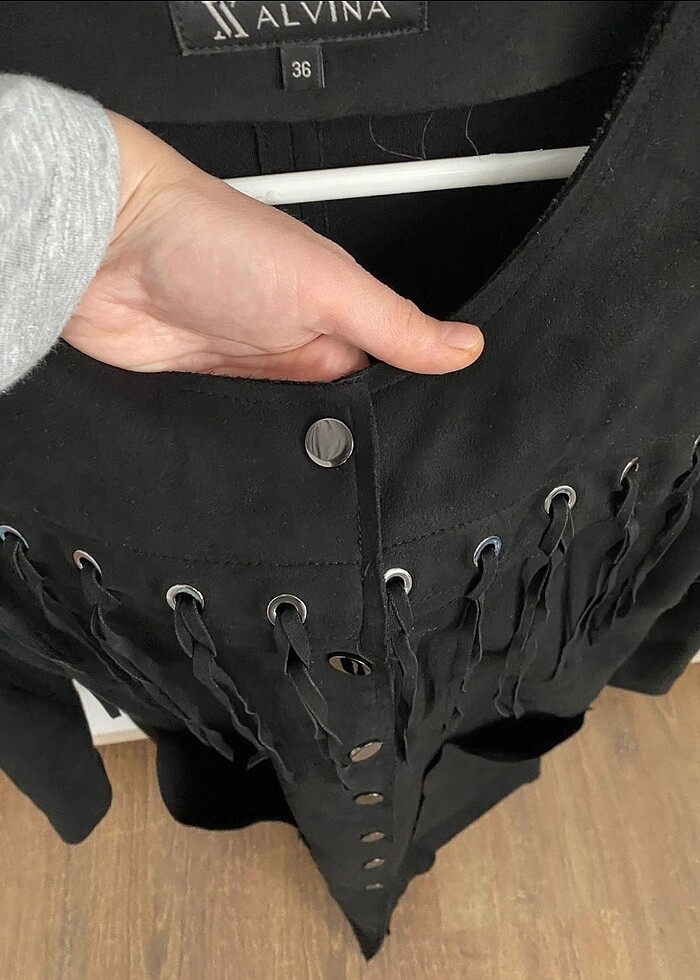 Alvina süet trençkot kap ceket - Görsel 3