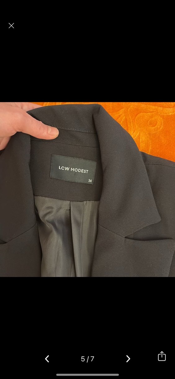 Siyah Düğmeli Modest Kadın Blazer Ceket - Görsel 4