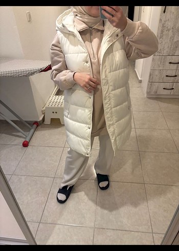 Ekru Lc Waikiki Modest  Kadın Şişme Yelek - Görsel 4