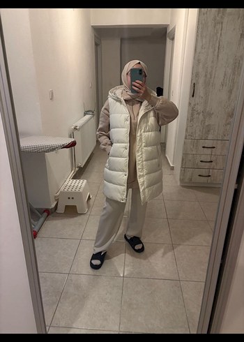 Ekru Lc Waikiki Modest  Kadın Şişme Yelek - Görsel 2