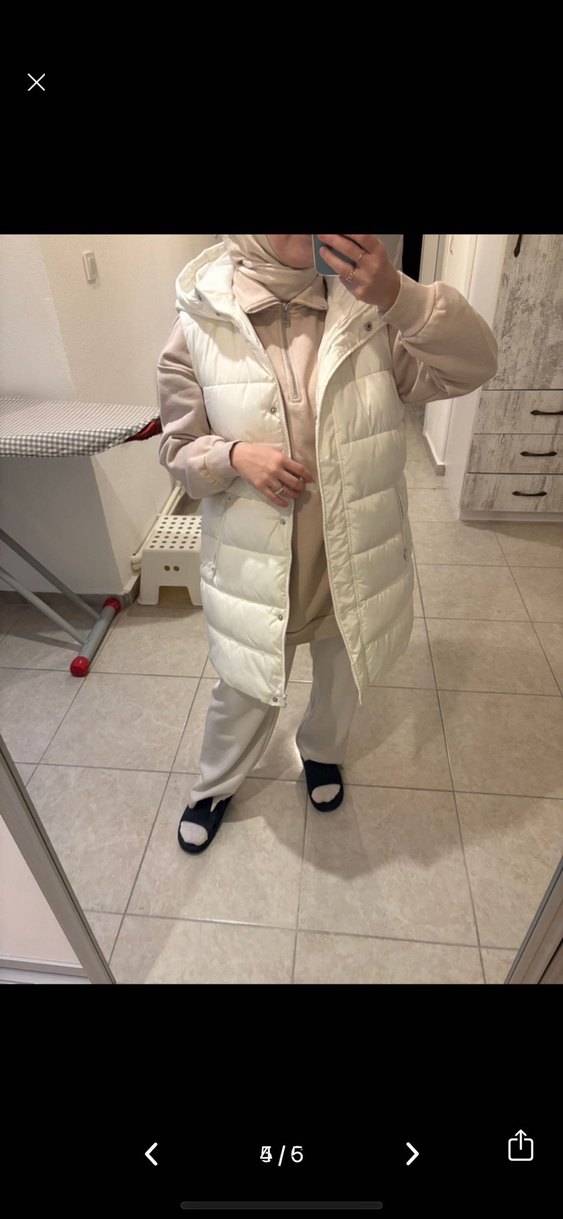 Ekru Lc Waikiki Modest  Kadın Şişme Yelek - Görsel 4