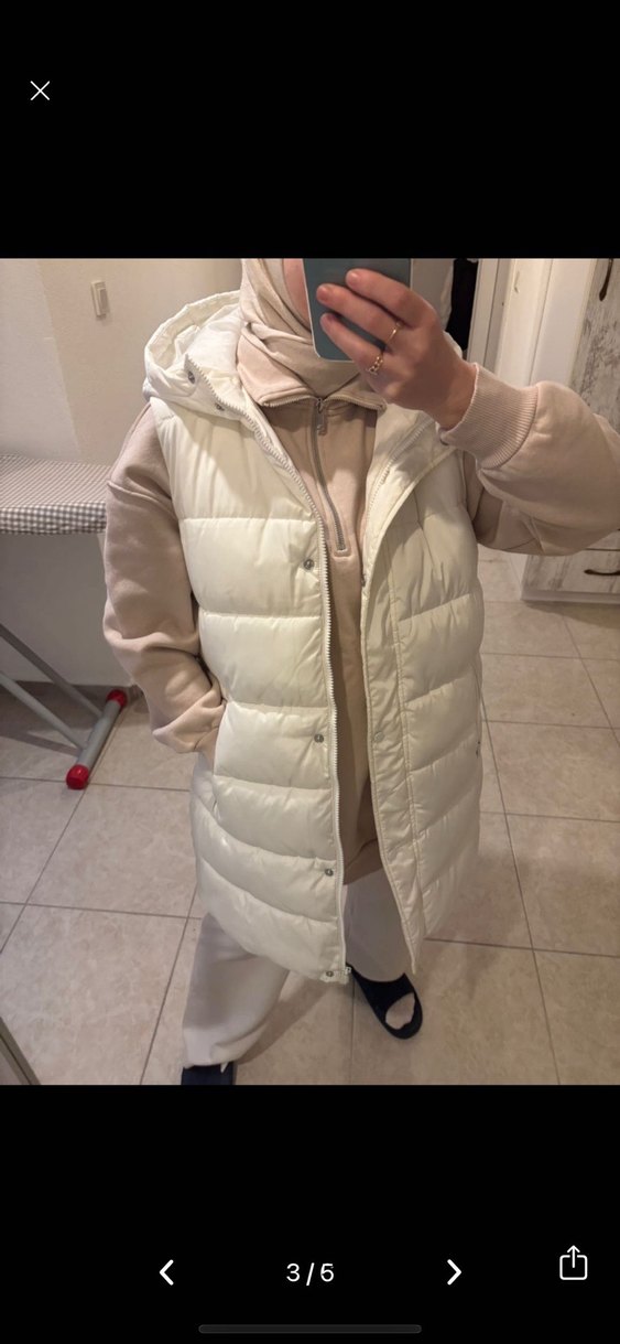 Ekru Lc Waikiki Modest  Kadın Şişme Yelek - Görsel 3