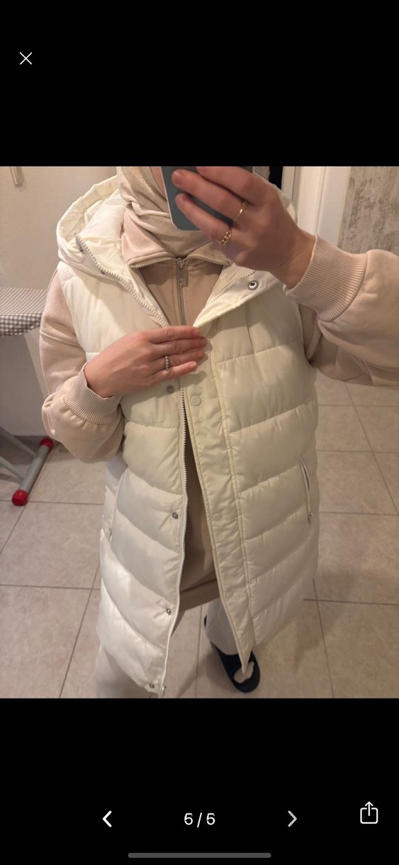 Ekru Lc Waikiki Modest  Kadın Şişme Yelek - Görsel 5