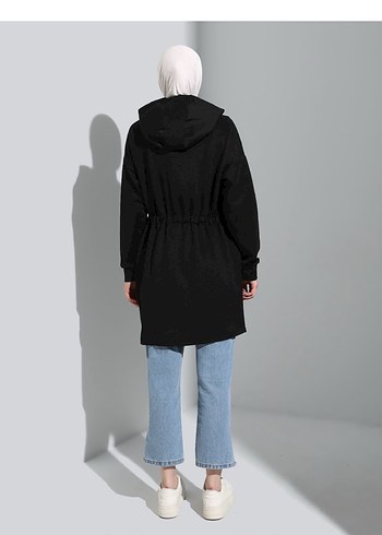 Benin Kadın Siyah Bel Detaylı Kap Tunik - Görsel 2