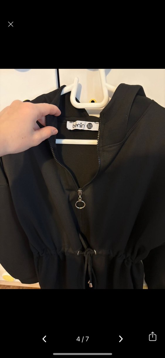 Benin Kadın Siyah Bel Detaylı Kap Tunik - Görsel 4