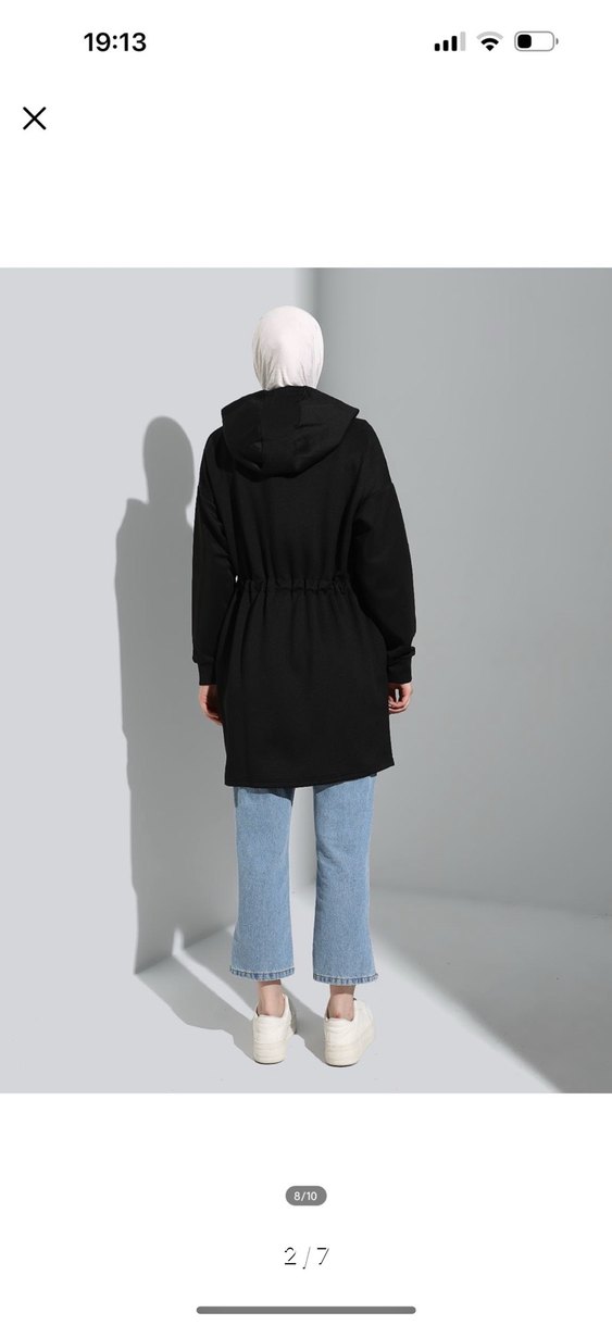 Benin Kadın Siyah Bel Detaylı Kap Tunik - Görsel 2