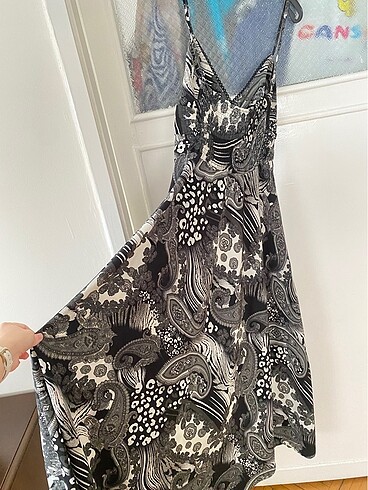 xs Beden Askılı vintage elbise