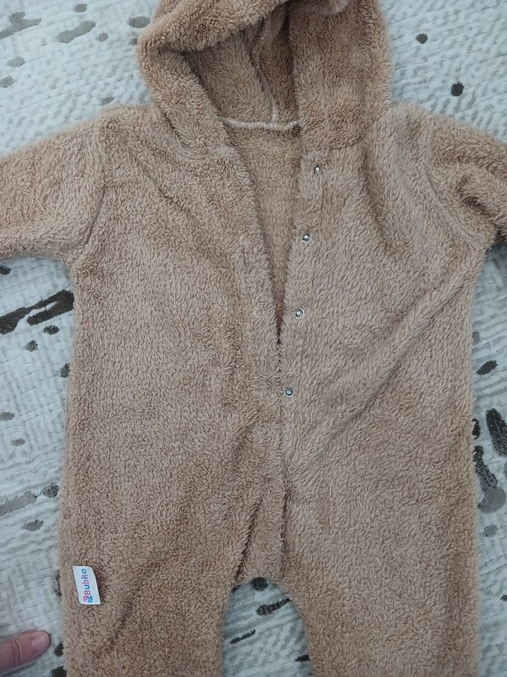 9-12 ay Kahverengi Bebek Tulumu - Görsel 3