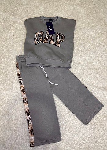 Gri GAP Baskılı kız Çocuk Eşofman Takımı - Görsel 6