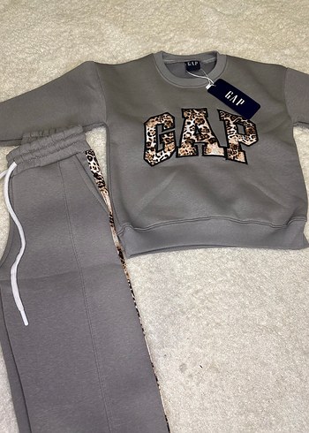 Gri GAP Baskılı kız Çocuk Eşofman Takımı - Görsel 5
