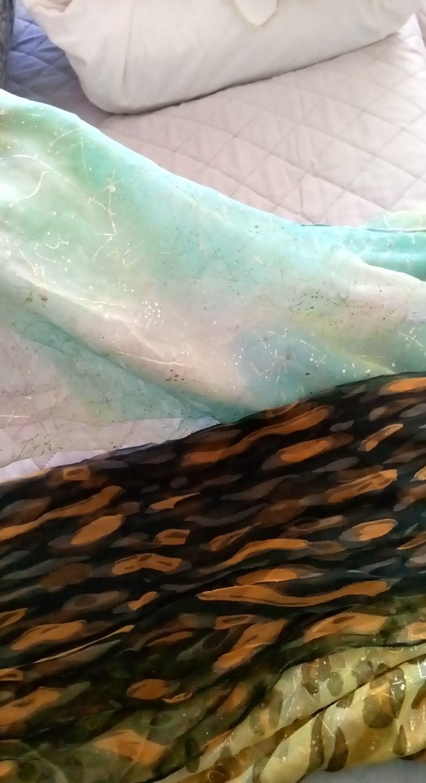 Parlak Kahverengi Bohem İpek Şal - Görsel 4