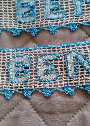 El Yapımı Mavi Beyaz Dantel Süsleme - Görsel 7