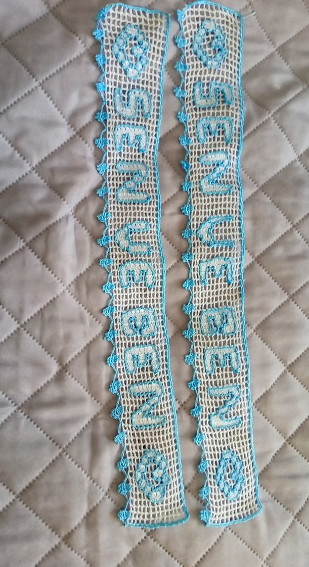 El Yapımı Mavi Beyaz Dantel Süsleme - Görsel 2