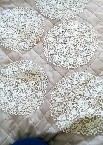 El İşi Beyaz Dantel Yuvarlak Amerikan Servis - Görsel 2