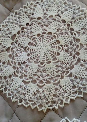 El İşi Beyaz Dantel Yuvarlak Amerikan Servis - Görsel 4