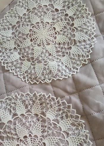 El İşi Beyaz Dantel Yuvarlak Amerikan Servis - Görsel 7