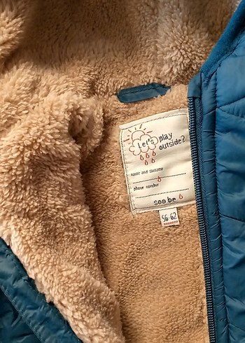Mavi Suni Kürklü bebek Mont - Görsel 4
