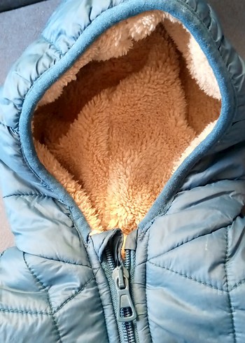Mavi Suni Kürklü bebek Mont - Görsel 3