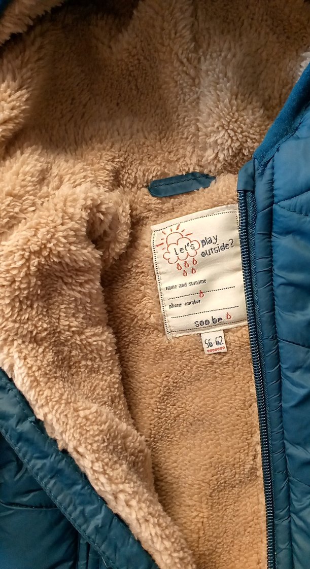 Mavi Suni Kürklü bebek Mont - Görsel 4