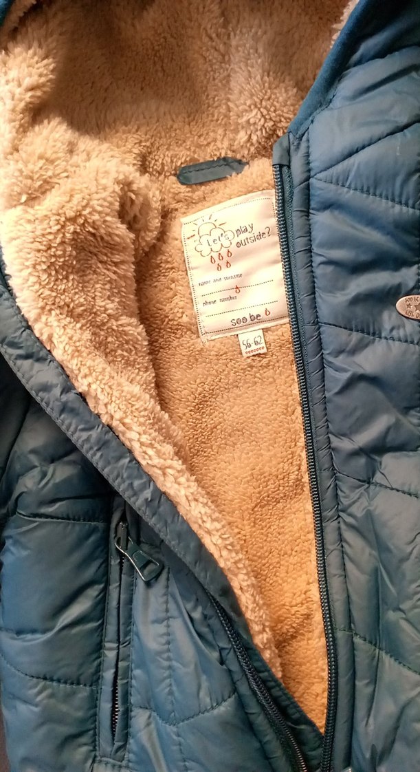 Mavi Suni Kürklü bebek Mont - Görsel 5