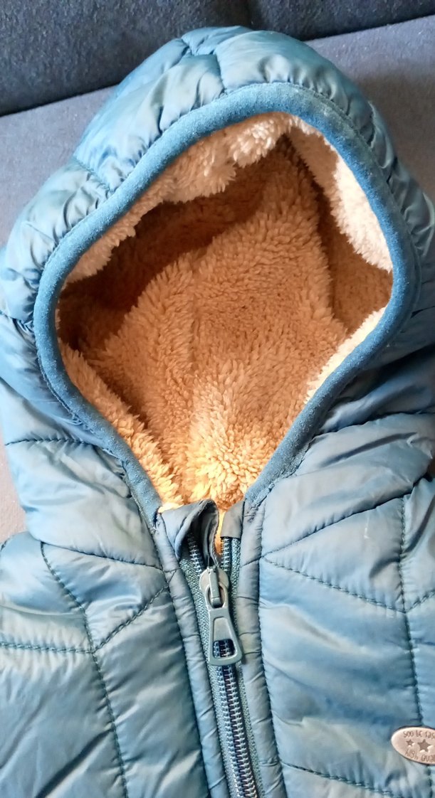 Mavi Suni Kürklü bebek Mont - Görsel 3