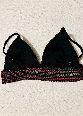 Nakışlı Örgü Bohem Siyah Bikini Üstü - Görsel 2