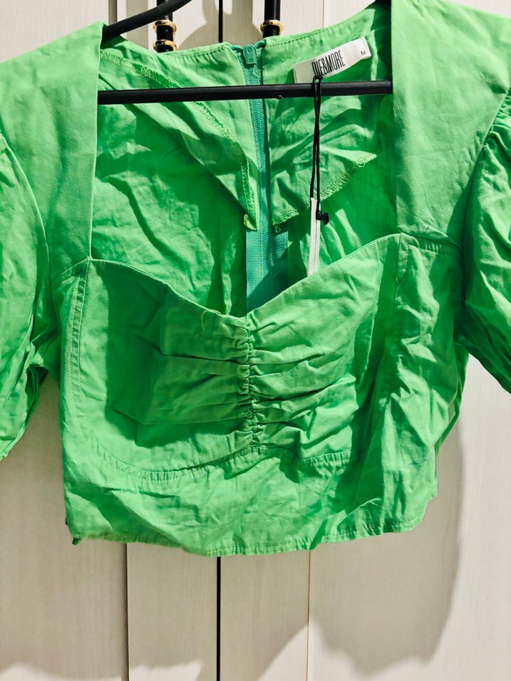 Yeşil Mini Kısa Kollu Bluz - Görsel 2