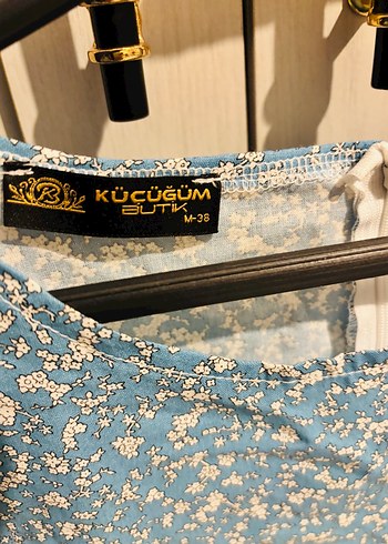 Mavi midi elbise - Görsel 3