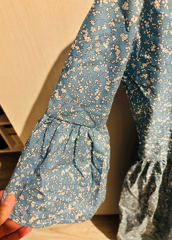 Mavi midi elbise - Görsel 2