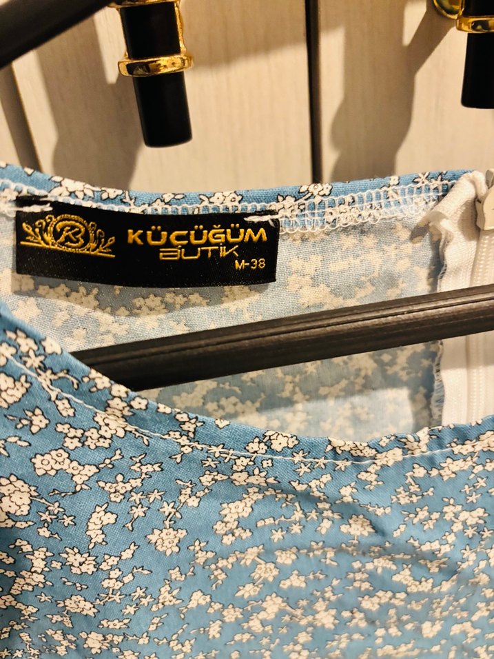 Mavi midi elbise - Görsel 3