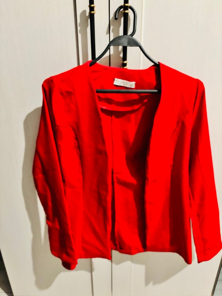 Kırmızı  Kadın  Ceket - Görsel 3